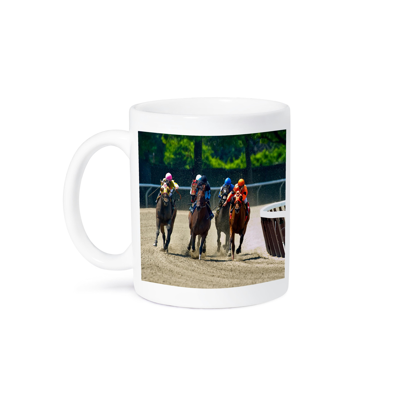 3dRose Racing Horses with Jockeys Design Coffee Mug