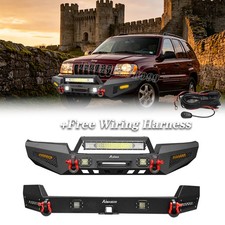 Front Rear Bumper Wlights And D-ringswire For 1999-2004 Jeep Grand Cherokee Wj