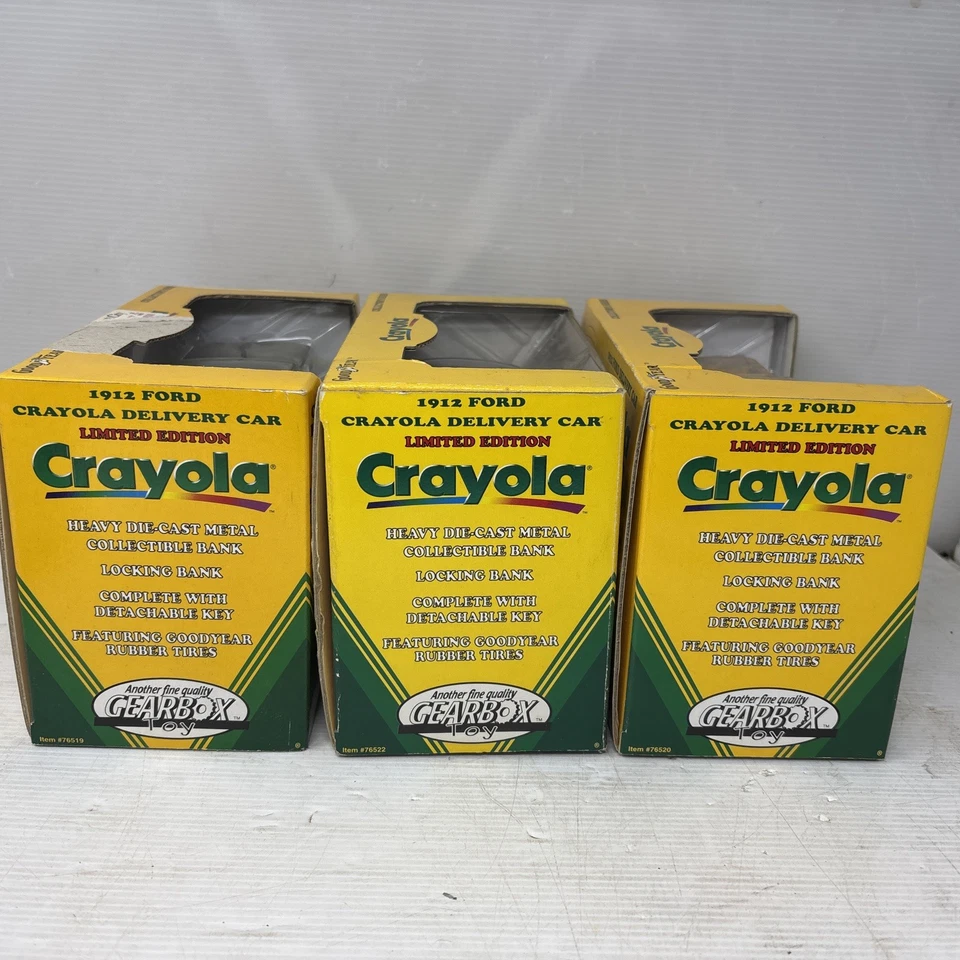 Lot Of 3 Gearbox Limited Edition 1912 Does Crayola Die Cast Coin Banks Nib - Image 4 of 4