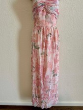 Plum Pbetn Floral Maxi Dress Size 6 Pink Sleeveless Ruched Formal Gown #50 NWT