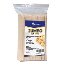 50 Piece 6 Inch Large Jumbo Wooden Craft Sticks, Premium Natural Organic Wood...
