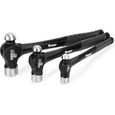 Titan Pro-X 63706 3pc Ball Pein Hammer Set 8 16 32oz Overstrike