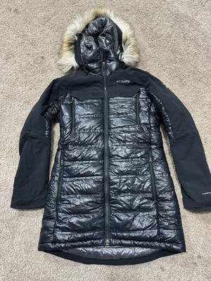 Columbi Heatzone 1000 Turbo Down Long Hooded Titanium Parka Black