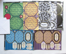 7 Sheets Foiled & Die Cut Oriental & Deco Concept Card Kits & Envelopes Kanban