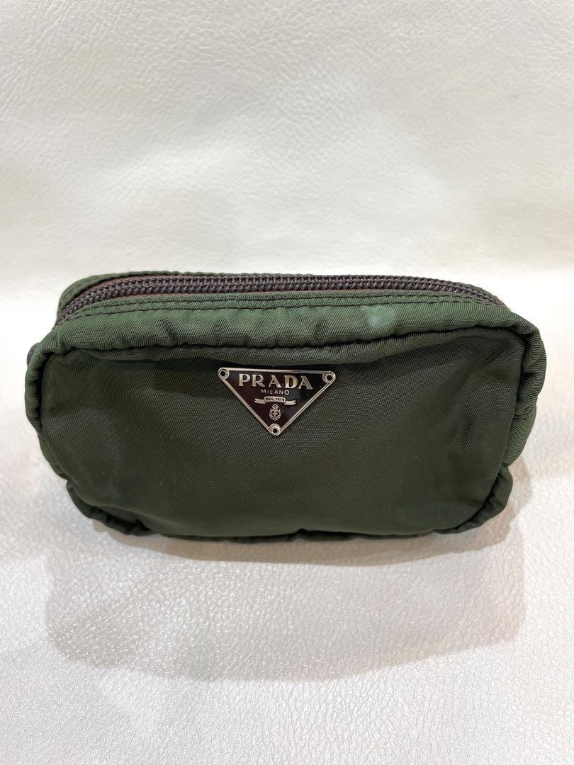 PRADA Nylon Pouch Auth Green Women Italy 123665 | eBay