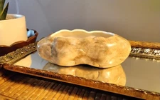 Vintage Pottery Baked Potato Sour Cream Serving Dish Planter Sponge Holder