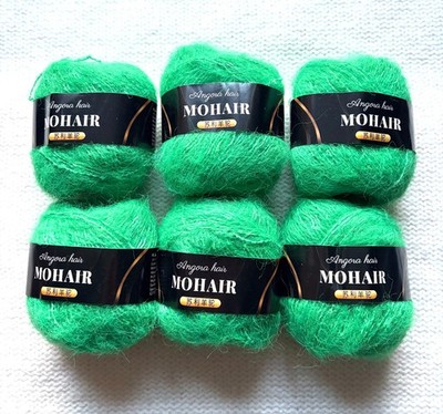 6 Knäuel x 25g Mohair Alpaka Garn : Mohair + Alpaka + Acryl : Farbe 25