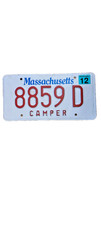 Vintage Massachusetts Camper Licence Plate 2012