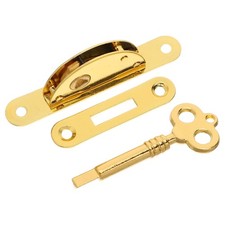 1 Set Decorative Cabinet Lock with Key Vintage Golden Metal for Jewelry Boxes