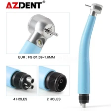 AZDENT Dental Plastic E-generator LED High Speed Handpiece 3 Spray 2/4 Hole Blue