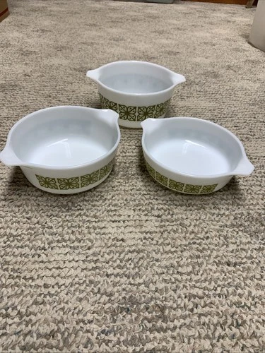 Autumn Floral Pyrex Bowl Set Of Three