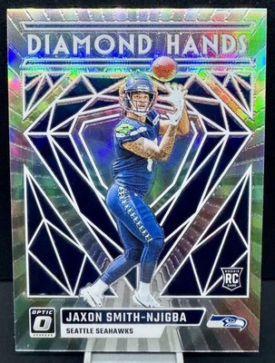 Jaxon Smith Njigba RC Silver Prizm Diamond Hands 2023 Donruss Optic Seahawks