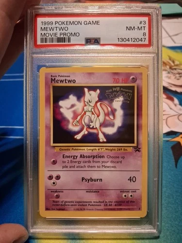 1999 Pokemon The First Movie Mewtwo Black Star Promo PSA 8 NM-MT