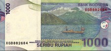 Indonesia 1000 Rupiah REPLACEMENT XGB Prefix 2000 2008, UNC, P-141
