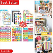 Interactive 16-Piece Poster Set for Classroom  Home Learning - Waterproof