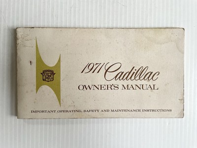 1971 Cadillac GM Car Owner s Manual User Guide Book