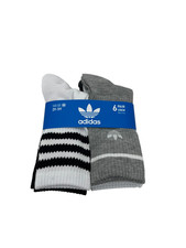 Adidas 6 Pack Crew Youth Socks Size M 2Y-5Y Grey White Black Model JK5278