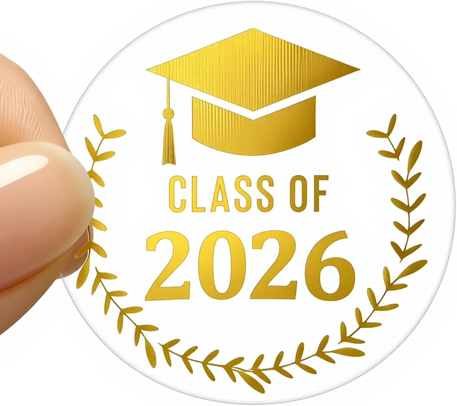 120PCS Graduation Stickers, Gold Foil Envelope Seals, Transparent Adhesive Label