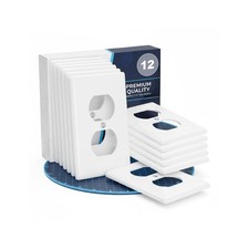 Bates- White Outlet Covers, Wall Plates, Pack Standard Size, 12 Pack,