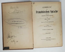 Schoolbook Dictionary Signed Translation Bierbaum 1905 original German - French