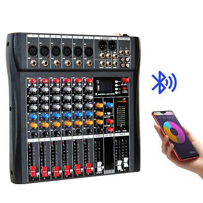 6/8/12/16 Channel Professional Mixing Console DJ Sound USB Bluetooth 48V Power