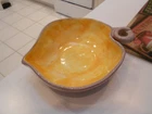 STANGL CANDY DISH/DIP BOWL WITH HANDLE-VERY GOOD-7 1/4" X 6" X 1 3/4"
