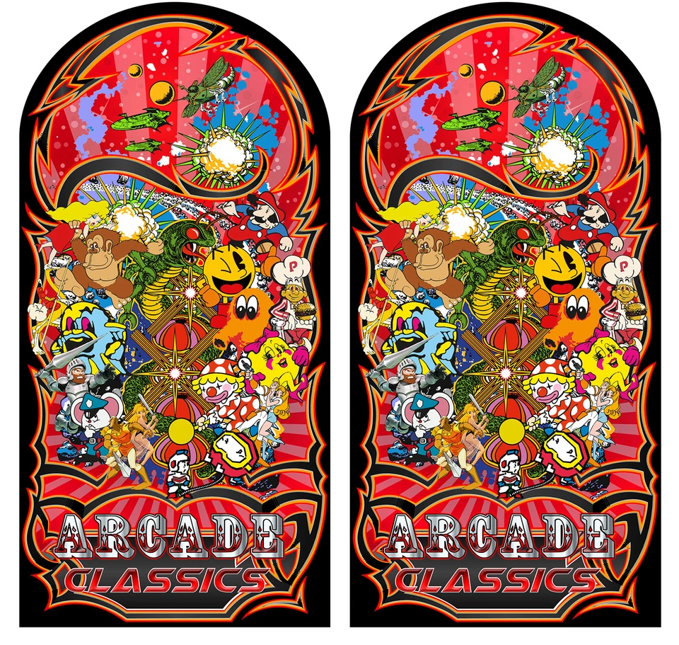 Mame Multicade Classics Side Art Arcade Cabinet Graphics Decals Stickers Set - Image 3 of 4