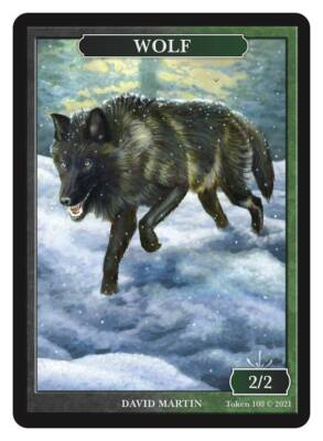 #ad Wolf Black Green 2 2 Token Artist David Martin MTG Magic Token Givememana $2.00
