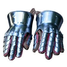 Dragon Hunter Medieval Steel Gauntlets Pair with Leather Gloves Included Cosplay