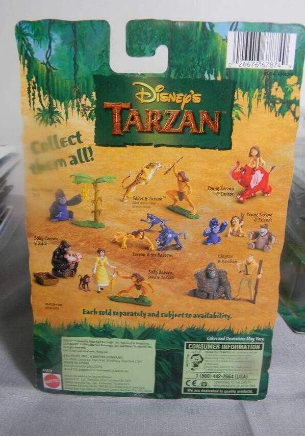 1999 DISNEY'S TARZAN- JANE, BABY BABOON & TARZAN NEW IN SEALED PACKAGE ...