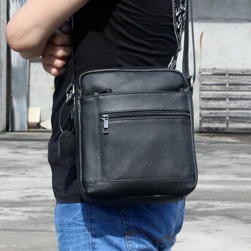 Men's Messenger Bag Men Genuine Leather Shoulder Bag Male Leather Crossbody  Bags