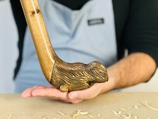 Animal handle umbrella Otter umbrella rain umbrella with handmade wooden handle
