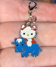 Silver Hello Kitty Charm Zipper Pull  Keychain Add On Clip 