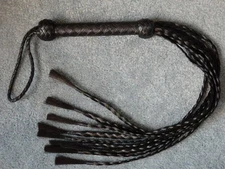 Leather LONG BRAIDED Horse Hair Flogger Horsehair Whip WHISK - EQUESTRIAN GEAR