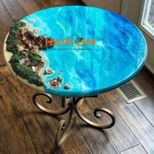 Blue Epoxy Resin River Solid Natural Table Top Decor Loved Ones Gifts Home Decor