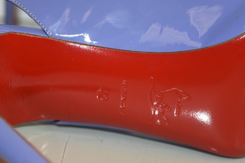 NEW Christian Louboutin LADY SLING 100 Patent Leather Purple Slingback Shoes 40 - Picture 6 of 7