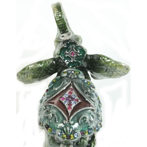 Juego de 2 piezas de soporte de joyería decorativa para elefantes - gris y verde - Imagen 8 de 12