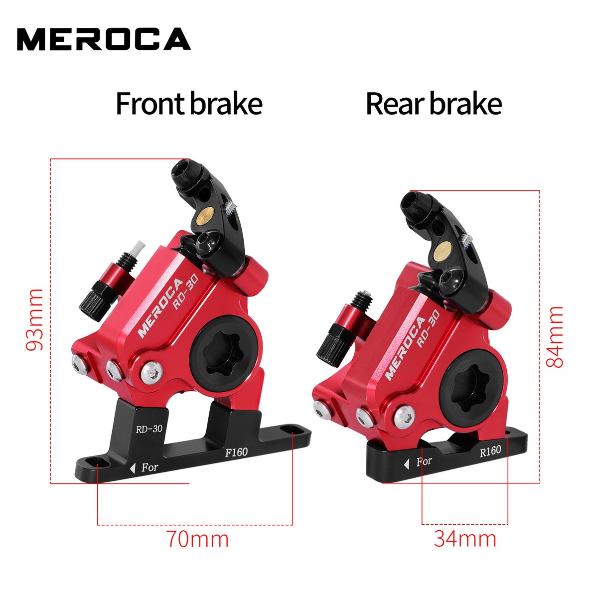 MEROCA Hydraulic Disc Brake Caliper Front &Rear Set 160mm Road