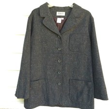 Vtg Womens Wool Tweed Jacket Coat Elements Exclusively Spiegel Size 12 Made Usa
