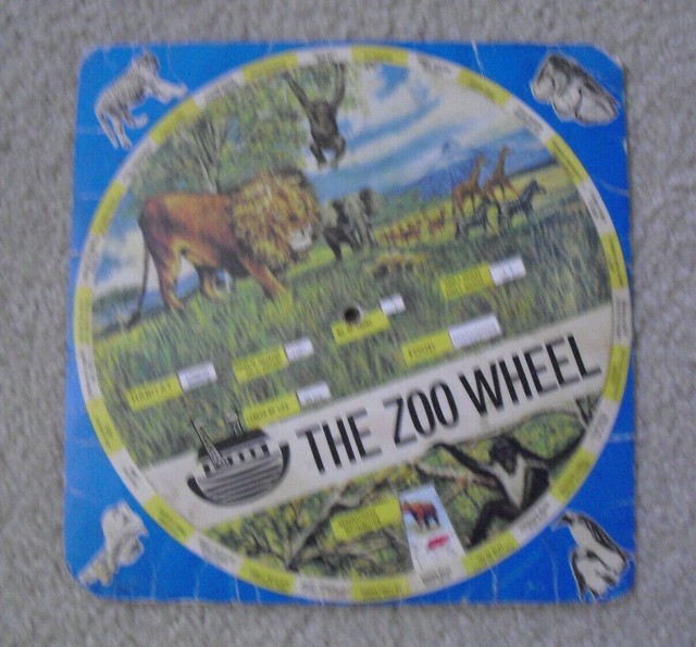 Vintage 1970s The Zoo Wheel Animal Game Wheel eBay