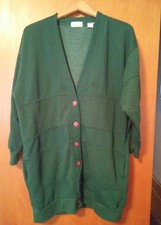 000 VTG Women's Classic Expressions 18W Green Button Up Sweat Shirt Jacket