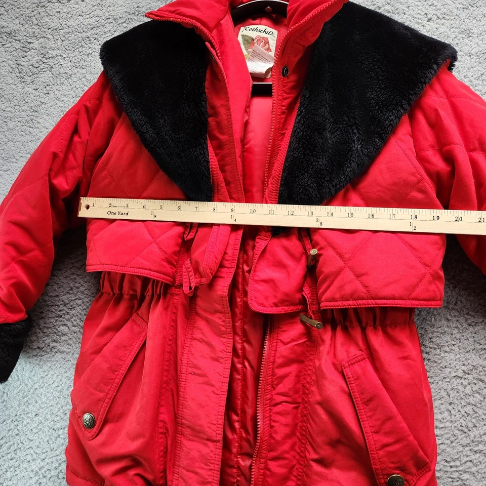 Rothchild Jacket - Girls Size L (14) - Red - Hood lined with Faux Fur - Image 3 of 4