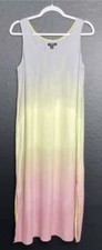Simply vera wang gray yellow pink ombre scoop neck sleeveless dress Small