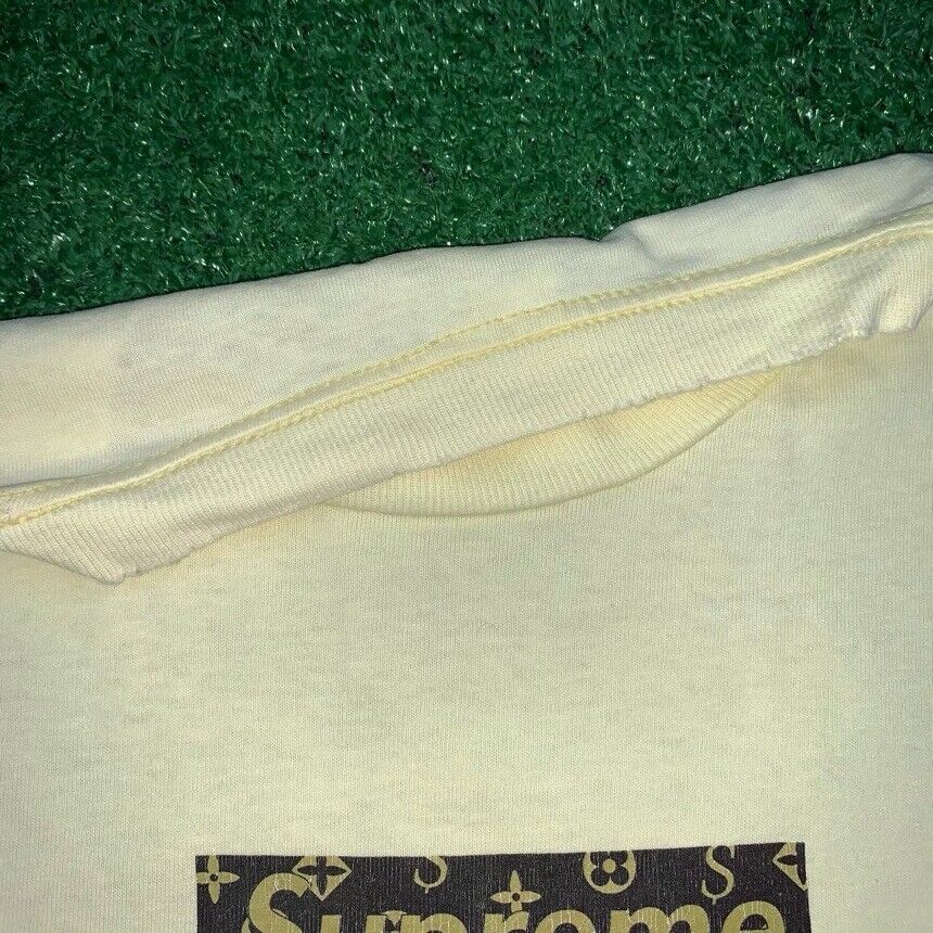 OG 2000 Supreme Louis Vuitton LV Monogram Box Logo T Shirt 100% Authentic  VTG 