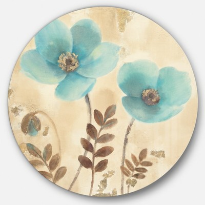 Designart Blue Poppies Cottage Flowers I Farmhouse Metal Small Ebay