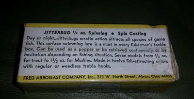 Vintage Fred Arbogast Jitterbug Fishing Lure 1/4 OZ OLD