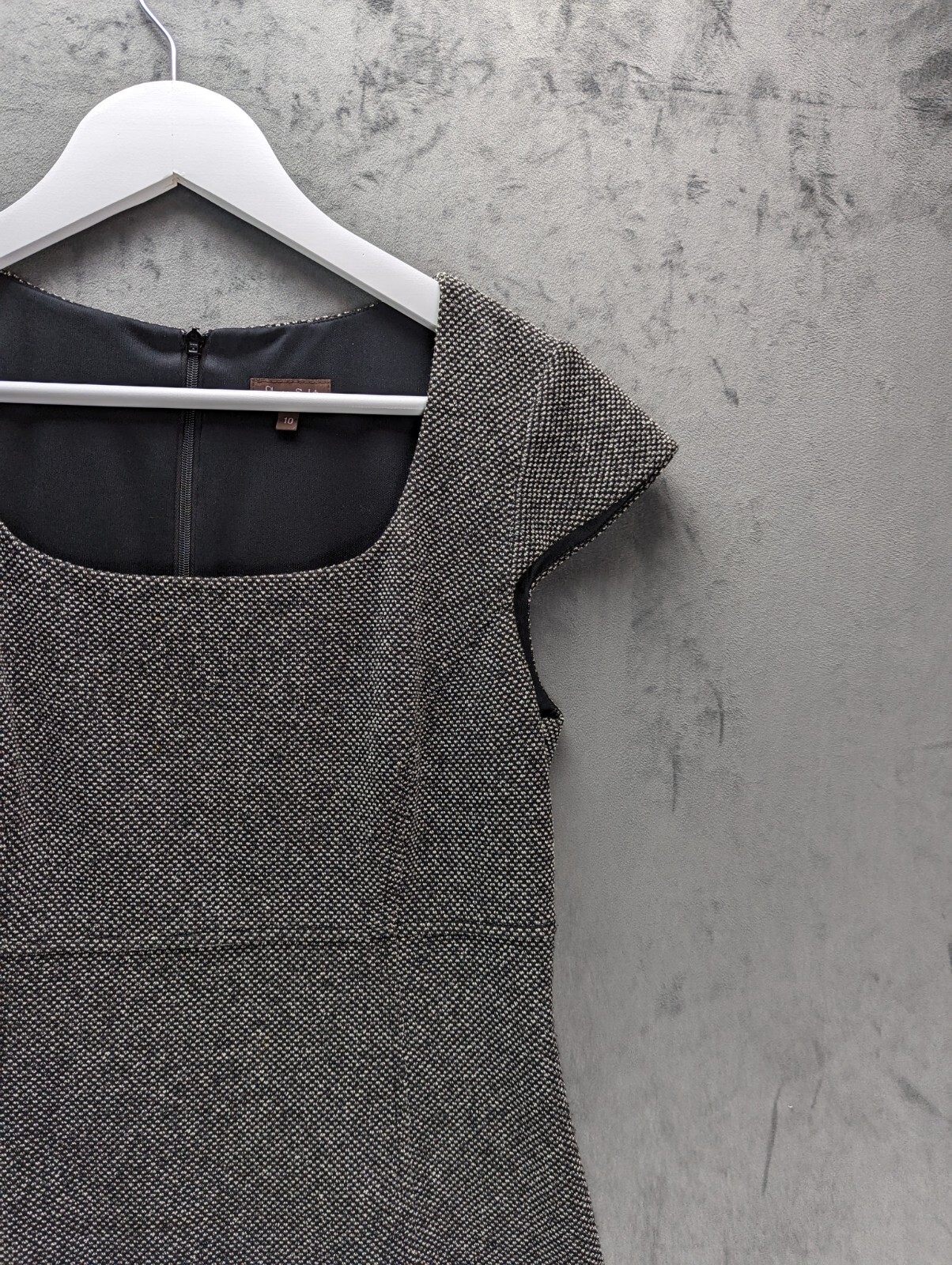 Phase Eight Dress Size 10 Grey Fully Lined Shift Style Zip Designer Women’s image 3