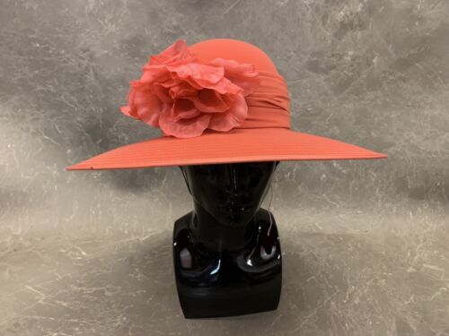 Chappelli Condici Formal Hat Burnt Orange Hat Mother Of Bride Band Flower M709 - Picture 1 of 17