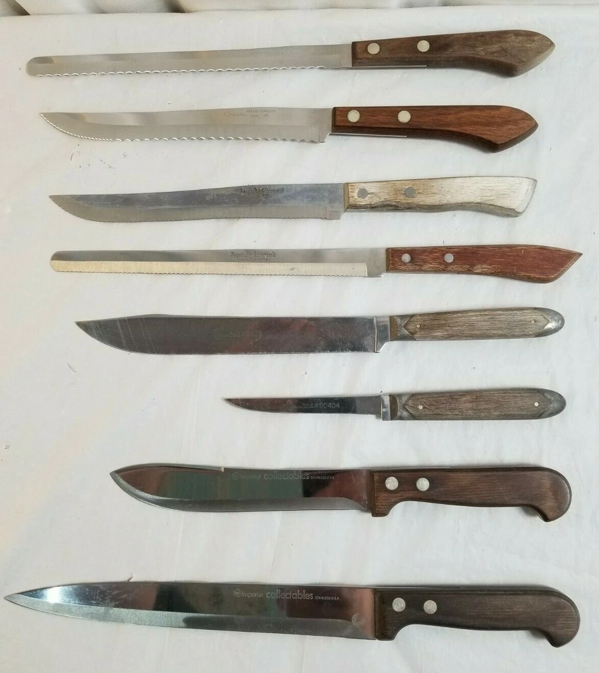 8 CHEFS CUTLERY Knives Lot ONEIDA, Queen Steel, Imperial, Regent Sherwood 4 Pair
