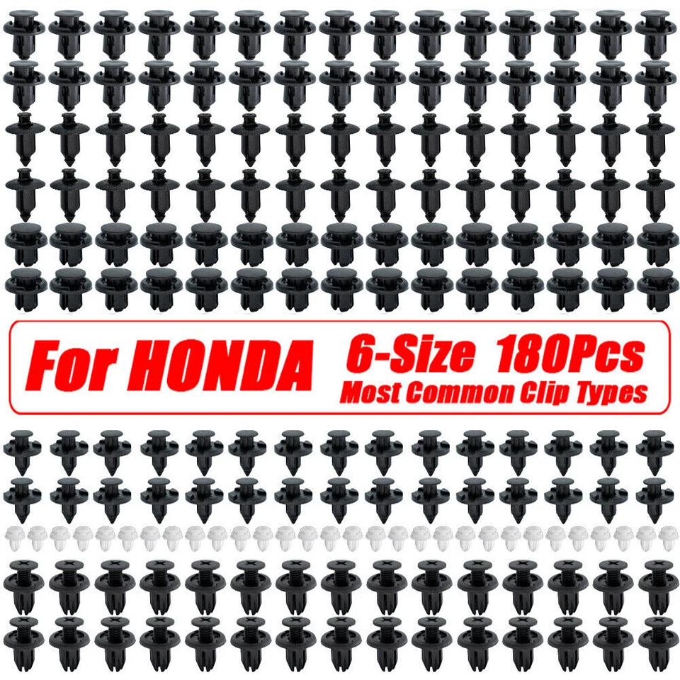 For HONDA CIVIC ACCORD Trim Panel Clips Bumper Fender Fastener Push Rivets 180X Foto 2 de 3